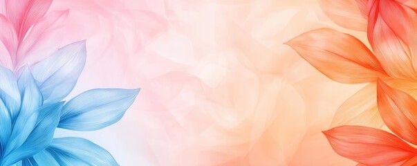 Poster - Minimalist graphic design abstract background concept. A vibrant floral background blending blue and pink petals with soft gradients.