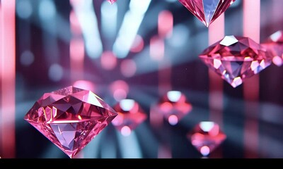 Poster - Pink Diamonds in Neon Light
