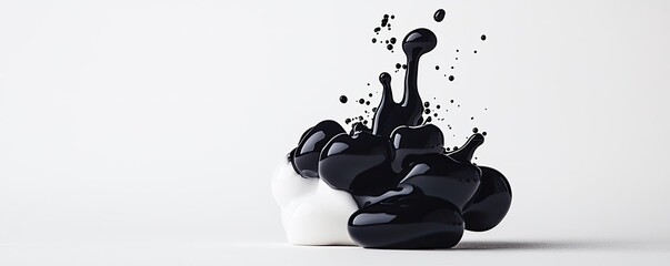 Poster - Ink illustration abstract background concept. Abstract ink splash creating unique shapes on a clean background.