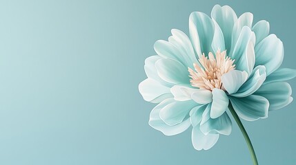 Poster - Floral illustration abstract background concept. Delicate blue flower with soft petals against a soothing background.