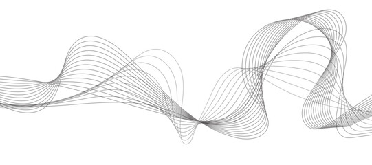Poster - Abstract wavy grey stream element for design on transparent background isolated. 
