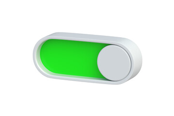 Wall Mural - green modern toggle switch isolated on white background. 3d render