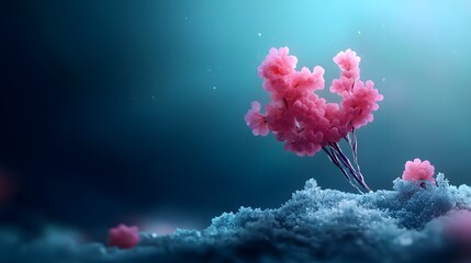 Poster - Captivating image showcasing vibrant bio inspired quantum dots derived from plant materials  The image reveals intricate organic structures and luminous