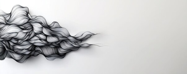 Poster - Ink illustration abstract background concept. Abstract flowing lines design on white background for creative projects and concepts.