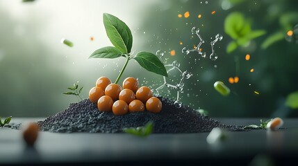 Poster - Highly Detailed of Nanostructured Plant Derived Catalysts with Intricate Botanical Structures Micro Engineered Surfaces and Vibrant Organic Textures for Green Chemical Synthesis and Biofuel Production