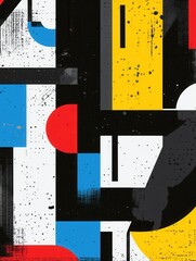 Fototapete - Modern abstract typographic background with bold colors and oversized letters creating a trendy and eye-catching design