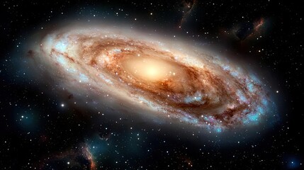Poster - Vibrant color art abstract background concept. A stunning view of a spiral galaxy filled with stars and cosmic dust.
