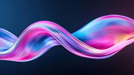 Poster - Pastel color illustration abstract background idea. Colorful abstract waves swirling in vibrant hues of pink and blue on a dark background.