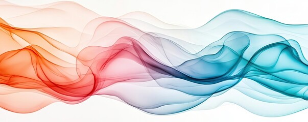 Poster - Ink illustration abstract background concept. Colorful abstract waves create a smooth flowing design in vibrant hues.