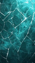 Poster - Abstract turquoise ice texture with intricate cracks and patterns