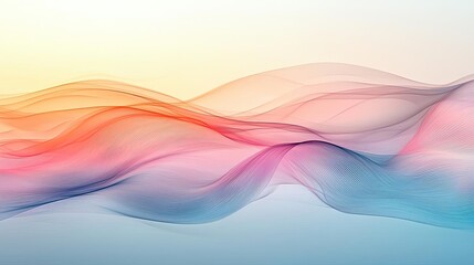 Poster - Pastel color illustration abstract background idea. Abstract waves of color create a serene and calming visual experience for creativity.