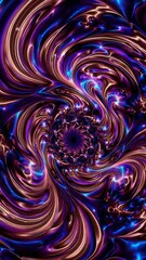 Poster - Mesmerizing swirl of colorful light waves in dynamic motion