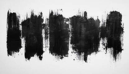Poster - Black ink brush stroke, hand-drawn vector shape isolated on a white background, template for banners, posters, and website layouts, Copy space for texts
