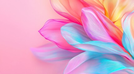 Aufkleber - Vibrant color art abstract background concept. Vibrant petals of a flower blended in pink and blue shades on a soft background.