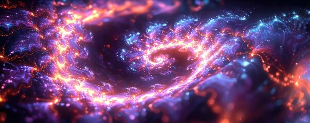 Poster - Vibrant color art abstract background concept. A mesmerizing swirl of colorful cosmic energy and light in deep space.