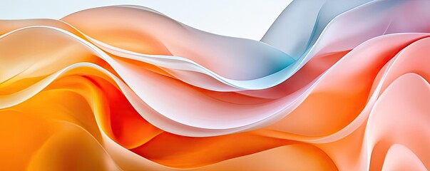 Poster - Vibrant color art abstract background concept. Abstract waves of orange and blue create a dynamic visual flow with soft gradients.