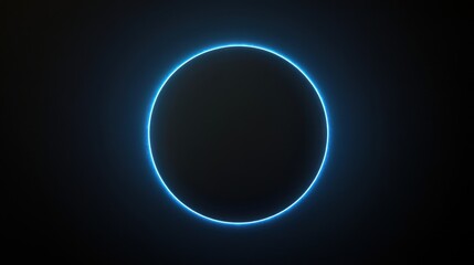 Aufkleber - Glowing Blue Circle on Dark Background, Ideal for Abstract Designs
