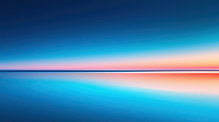 Poster - Waterscape abstract background idea. A serene landscape capturing a tranquil horizon at twilight with vibrant colors.