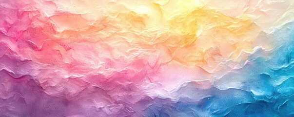 Poster - Vibrant color art abstract background concept. An abstract colorful background with soft gradients in pink, yellow, and blue hues.