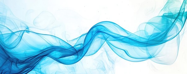 Poster - Waterscape abstract background idea. Abstract wave design in blue tones, ideal for backgrounds or artistic projects.
