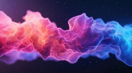 Poster - Vibrant color art abstract background concept. Abstract colorful smoke wave with vibrant hues and a cosmic background.