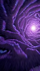 Poster - Dynamic purple tunnel with luminous light creating hypnotic visual vortex in pulsating spiral motion