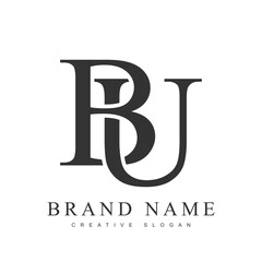 Aufkleber - BU trendy logotype template. Initial letter b and u classic font style. Creative logo for company name or identity.