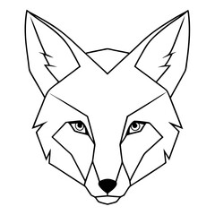 Aufkleber - a geometric fox head, rendered in bold lines, embodying modern minimalism