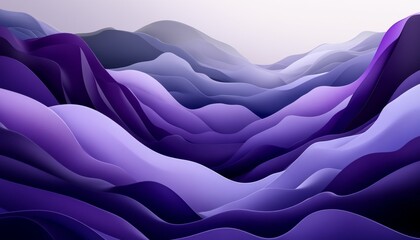 Poster - abstract lilac 3d wave pattern a minimalist background design with gentle, flowing textures