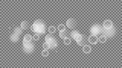 Wall Mural - bokeh circles on transparent background