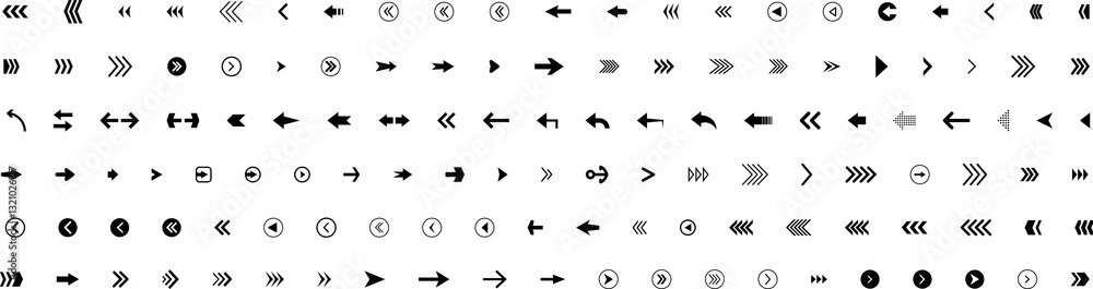 Arrow icon. Big set of vector flat arrows. arrows collection for web ...