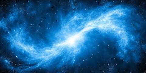 Serene cosmic vista: an ethereal blue nebula across space and time