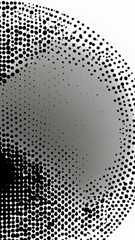Poster - Dynamic transformation of halftone circular patterns in monochrome abstract art