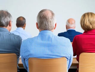 Poster - Group of people sitting in a row with varied expressions and postures capturing a moment of engagement and interaction