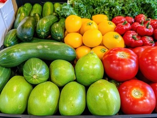 Poster - Fresh and healthy variety of colorful vegetables arranged artfully on a wooden cutting board for culinary inspiration