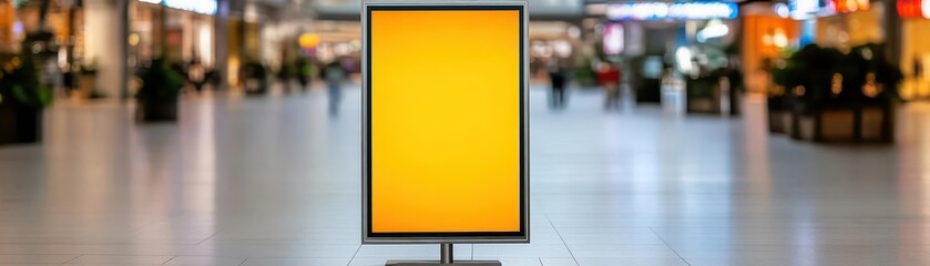 Aufkleber - A large billboard displaying vibrant advertisements in a busy mall setting where shoppers pass by and interact