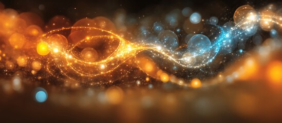 Poster - Abstract Sparkling Light Streaks with Bokeh and Colorful Star Dust