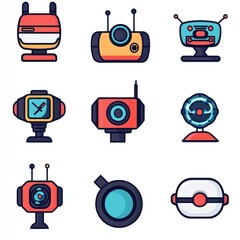 Poster - PNG AI technology icon set