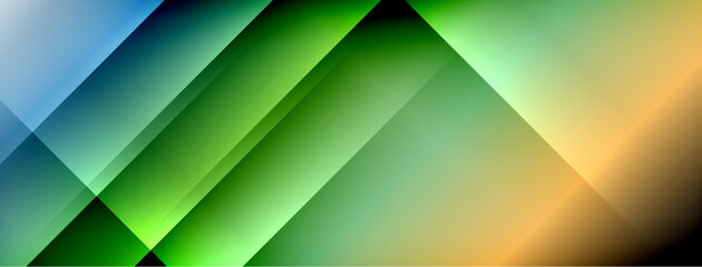 Poster - Dynamic shadow lines with gradient colors geometric background