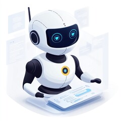 Aufkleber - Smart AI robot processing data