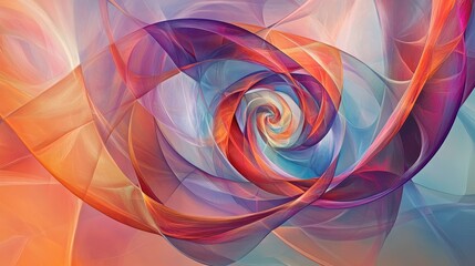 Poster - abstract fractal art swirling colors in a dynamic digital painting
