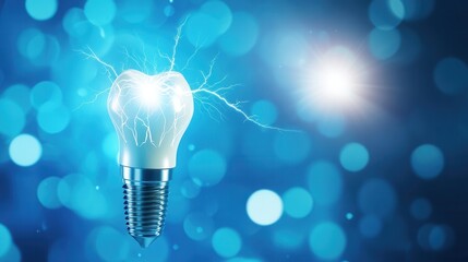 Aufkleber - Bright abstract lightning bolt effect representing rapid healing of dental implants with vibrant and powerful energy