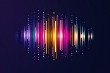 Poster - pulse circle music player. audio colorful wave logo. vector equalizer element