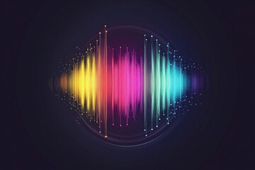 Poster - pulse circle music player. audio colorful wave logo. vector equalizer element