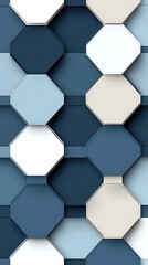 Aufkleber - Abstract Octagon Pattern with Gradients of Blue and Cream Tones