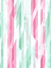Poster - Abstract vertical arrangement of pastel polygons on cloudy background