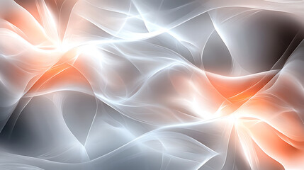 Poster - Dynamic abstract waves of light and color digital art modern aesthetic soft background creative perspective