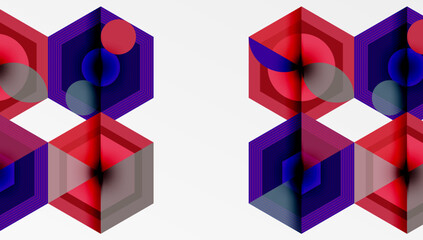 Poster - Hexagons design geometric abstract background