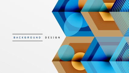 Poster - Hexagons design geometric abstract background