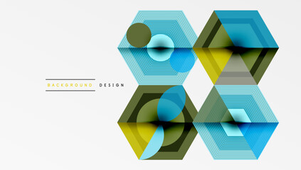 Poster - Hexagons design geometric abstract background